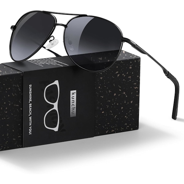 Pilot-aurinkolasit miehille, polarisoidut aurinkolasit, unisex, UV400-suoja, mustat aurinkolasit, ajamiseen, kalastukseen, juoksuun, klassiset, ultralight-aurinkolasit Asymptotic Gray