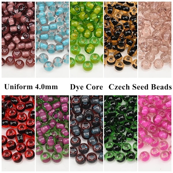 4,0 mm Tšekkiläiset Lasipisarahelmet Dye Core Pienet Lasipärleet DIY-Valmistukseen Korut Käsityöt Rannekorut Kaulakorut Korvakorut S3220