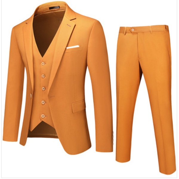 Khaki Casual Herre Tredelt Suit khaki M