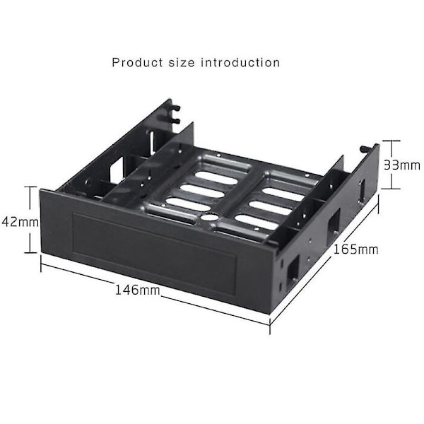 5,25 tuuman CD-ROM -paikkaan asennettava 3,5 tuuman ja 2,5 tuuman SATA HDD -kiintolevyjen mobiilihyllyteline, musta, PC:lle