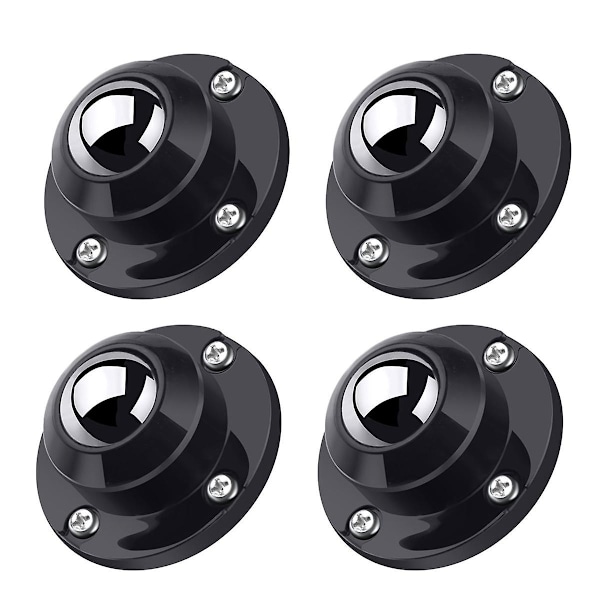 4-Pack 1-Inch Self-Adhesive Casters for Furniture, Low Profile Swivel Casters for Small Appliances and Storage Drawers