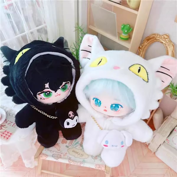 20cm Plyschdocka Kläder Lösa Resa Katt Onesies Mjuk Fylld Plysch Leksak Klä Upp