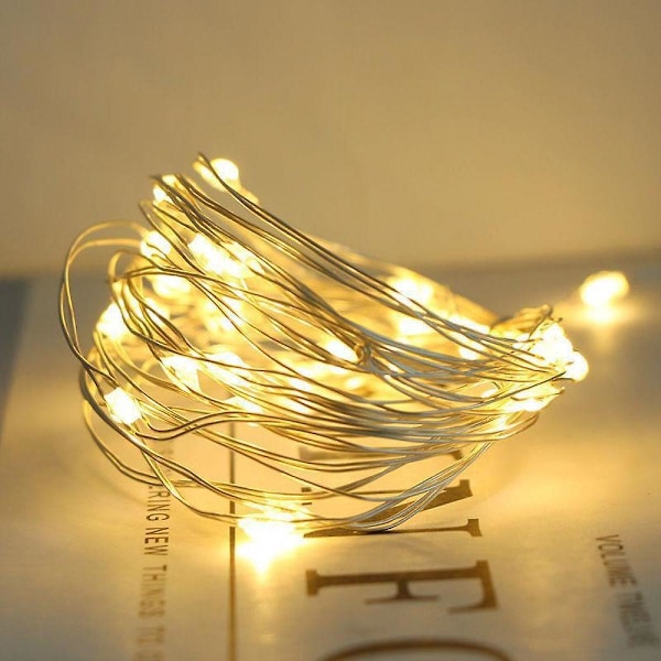 Ljusslinga, 50 LED USB-slinga i koppartråd för inomhus- och utomhusbelysning, sovrumsdekoration, bröllop, fest, jul, träddekoration
