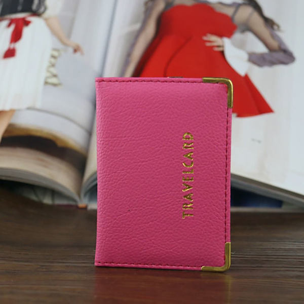 Cover Case Bus Pass Rail Card holder - høj kvalitet ROSE RED