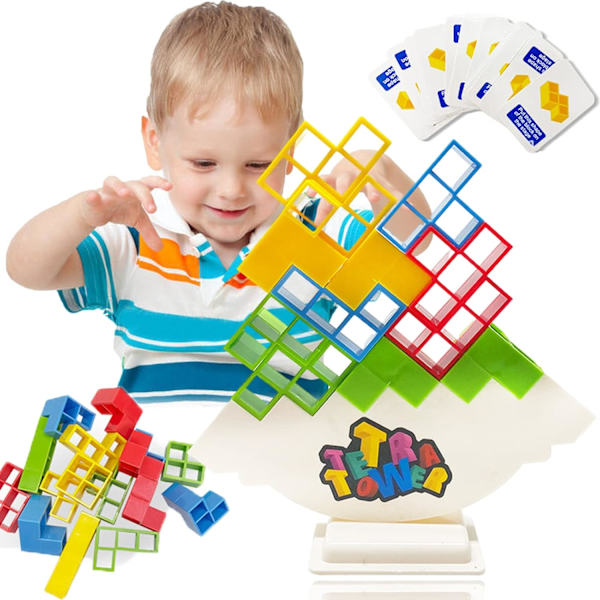 Tetra Tower Balance Game, Tetris Stress Relief Games 32PCS