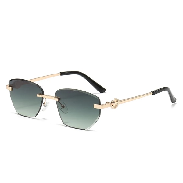 Ins trendiga 2024 mode solglasögon av hög kvalitet för damer uv400 klassiska båglösa solglasögon män anpassad egen logotyp C3 sunglasses