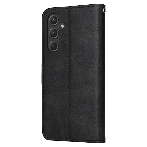 SKALO Samsung A55 5G PU Læder Wallet Case - Flere Farver Sort(FQ) Black Black