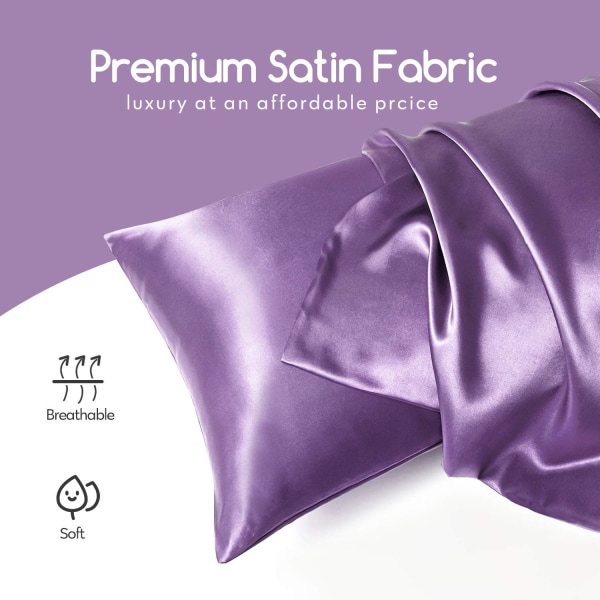 Silk Satin Pillowcase 2-pack (ilman täytettä) Lavender Lavender 51X91cm