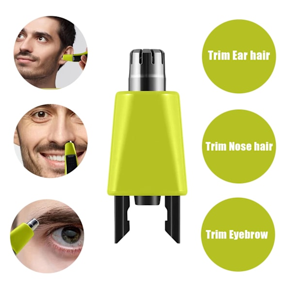 3-pak næse-, øre- og øjenbrynshårtrimmer-erstatningshoveder, der er kompatible med QP2520 QP2630 QP2724 QP2834-barbermaskiner Nose Hair Trimmer Black