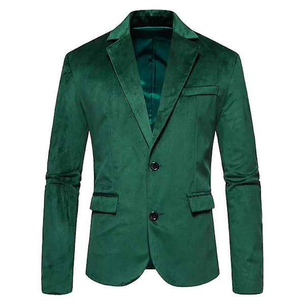 Herr Casual Blazer Jackor, Två Knappar Slim Fit Sportrock Green L