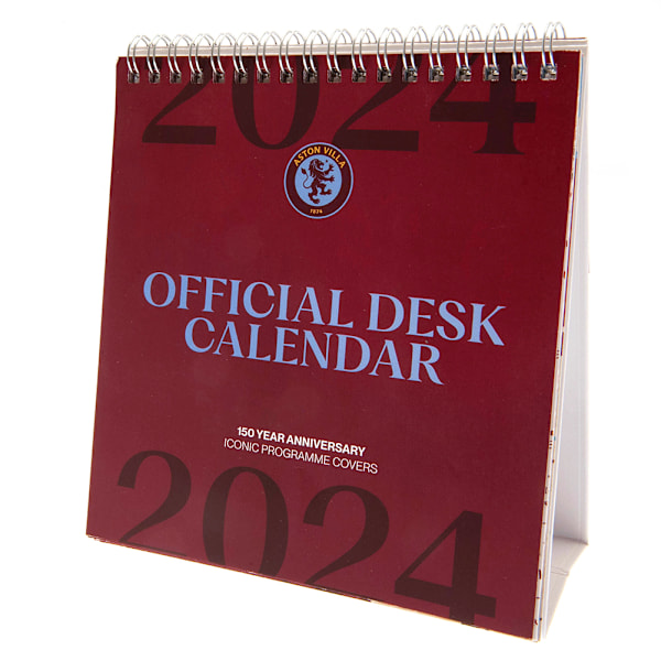 Aston Villa FC 2024 Desk Calendar One Size Blue/Claret Red Blue/Claret Red