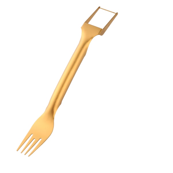 2 i 1 Snabb Vattenmelon Skärare med Gaffel Bärbar Melon Skärare för Sommarfester Gold