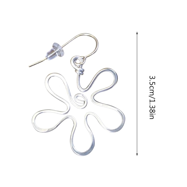 Mode handgjord enkel design silverfärgad ihålig blomma hängsmycke