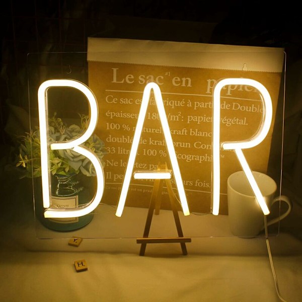 Neonskylt med LED-ljus, Stor Neon Bokstavslampa, USB Nattlampa för Bar, Hotell, Inomhus Spelrum, Cocktail, Öl, Bröllopsfest (FQ)