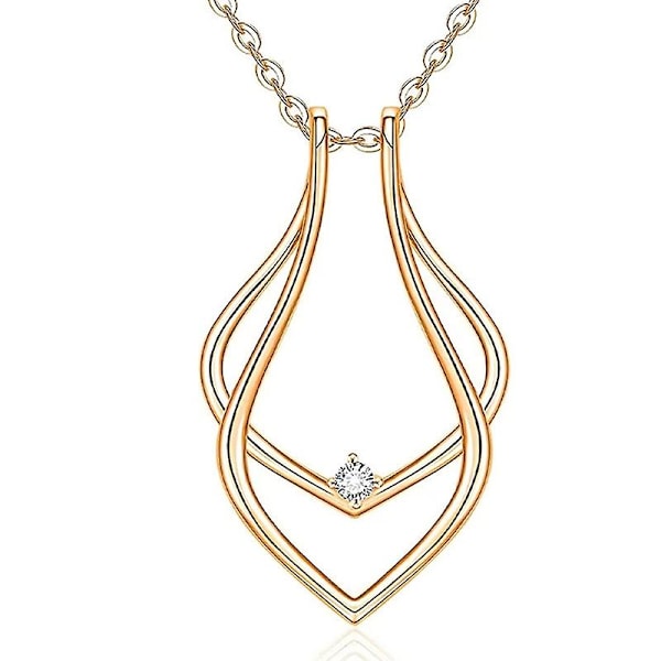 Women's Girlfriend Ring Holder Necklace Geometric Pendant for Nursing Worker