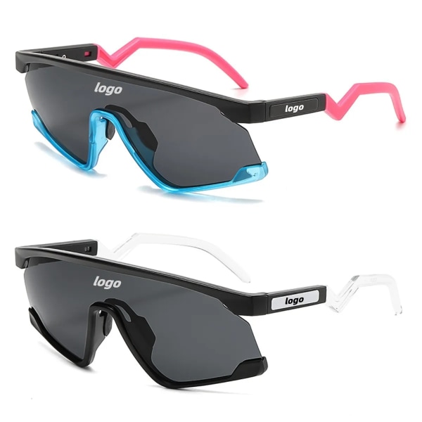 Fashionable new design trendy frameless shades one piece lens personality sport men women outdoor cycling sunglasses 2024