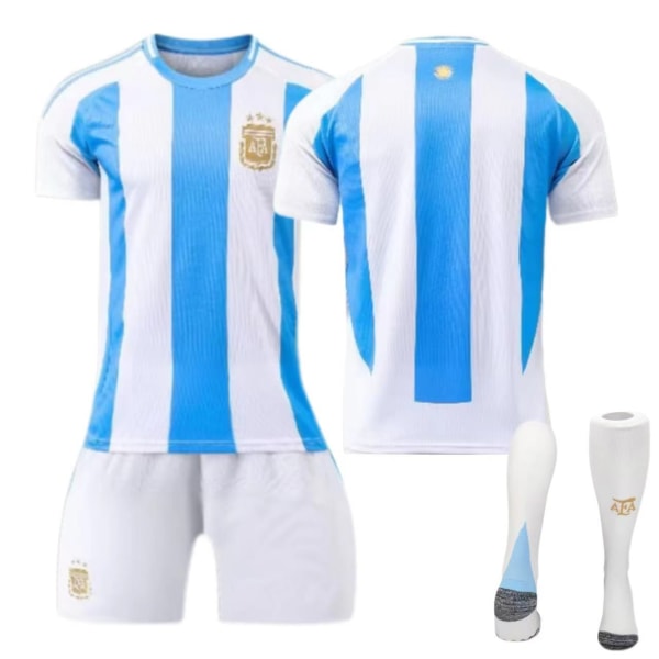 Argentinas hjemmebanetrøje til America's Cup - Messi nr. 10 Di Maria nr. 11 - Børne- og voksenstørrelser No socks size 11 M
