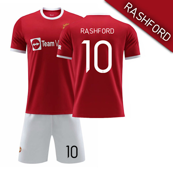 Manchester United Hjemmedrakt 21-22 Champions League - Ronaldo #7, Pogba #6, Rashford #10 (Voksen) Champions League home number 10 28#