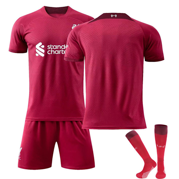 Liverpool hemmatröja nr 11 Salah nr 10 Mane fotbollströja nr 4 Van Dijk säsongen 22-23 No number + socks Children's size 22