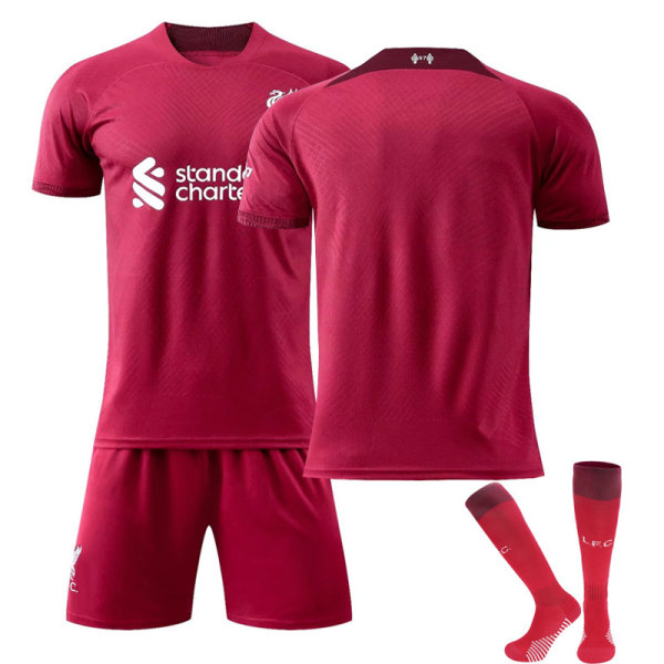 Liverpool Hjemmedrakt 22-23 Sesong Nr. 11 Salah, Nr. 10 Mané Fotballdrakt Nr. 4 Van Dijk No number + socks XXL