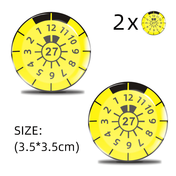 2 stk 3D gel klistremerke bilskilt forseglingsmerke, TUV plakett dekaler 27