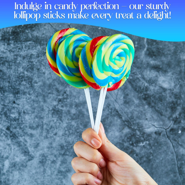 100-pack vita 6-tums papper Cake Pop Sticks - Perfekt för Cake Pops, Lollipops, Cookies, Choklad, Rainbow Candy