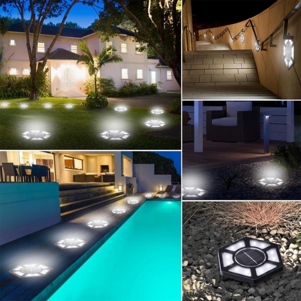 Solar Ground Lights: 12 LED udendørs havelys til stier, gårdhave, gangbro 4PCS