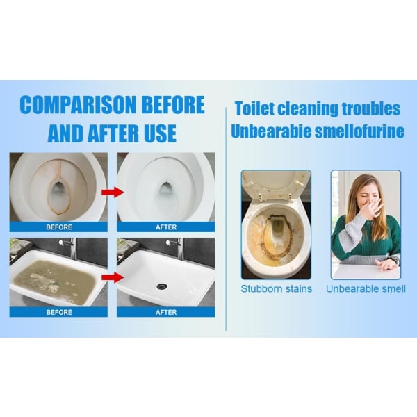 2024 New Splash Foam Toalettrengöring - Automatiskt rengöringsskum för toaletter, hukpannor, urinaler och rör 2 pcs