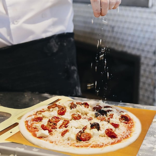 Enkel att använda glidande pizzaskal - Non-Stick Pizzapaddel med handtag - Tål diskmaskin - Perfekt pizzatillbehör för hem- och restaurangbruk!