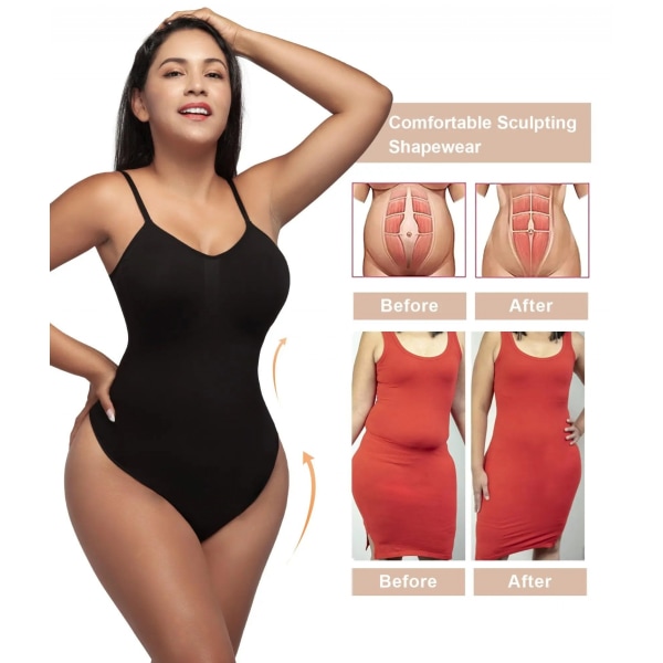 Bodysuit til kvinder Mavekontrol Shapewear Seamless Sculpting Thong Body Shaper Tank Top black XL