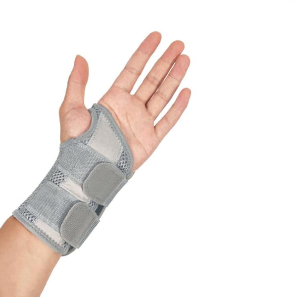 Håndleddsstøtte for lindring av karpaltunnelsmerter - Nattlig søvnstøtteskinne med justerbare stropper for menn og kvinner Gray left and right hands L