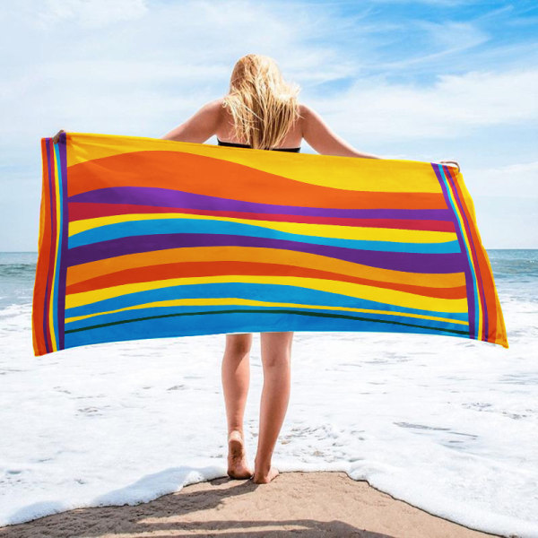 Mikrofiber letvægts tyndt strandhåndklæde strandtæppe Hurtigttørrende håndklæde: Kompakt, sandfri, absorberende, sandtæt 43