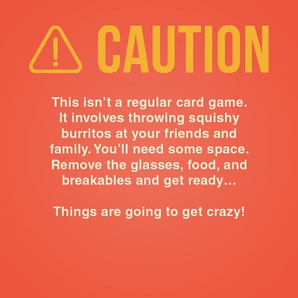 Throw Throw Burrito Card Game - A Dodgeball Card Game - Roliga familjekortspel för vuxna, tonåringar och barn, 2-6 spelare