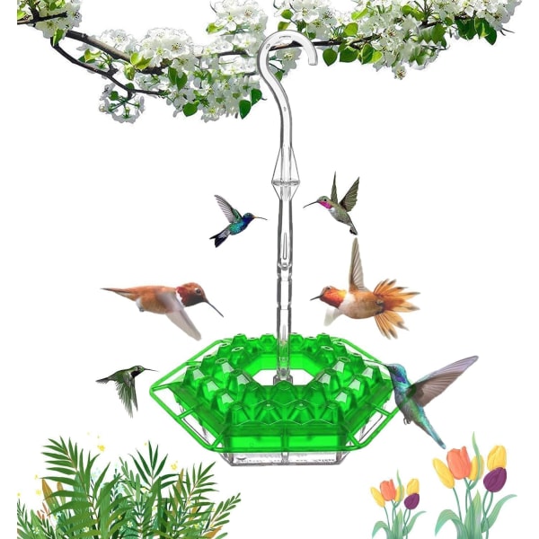 2024 New Mary's Hummingbird Feeder med abbor og innebygd maurgrav, 30 feederporter, enkel å rengjøre, utendørs hengende hagedekorasjon Green