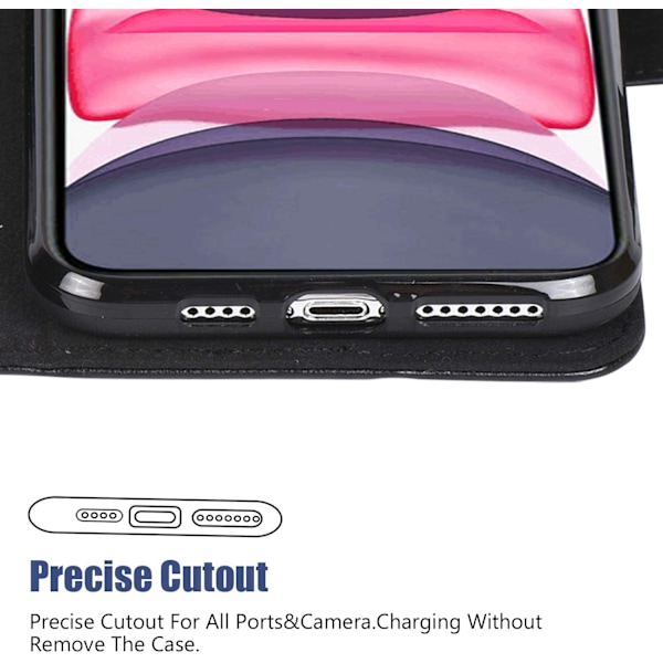 iPhone 11 Skal/Fodral med Kortfack Svart