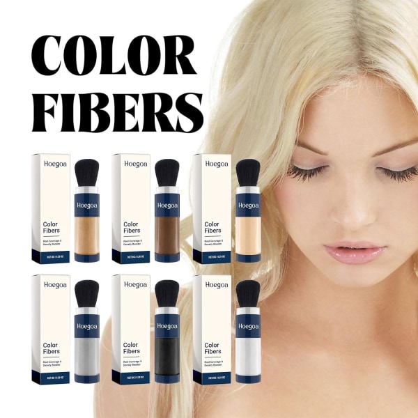 Supersize fargefibre med påfyllingssett - farget hårlinjepulver, hårfortykningspulversett, fyller umiddelbart ut tyntende hår White