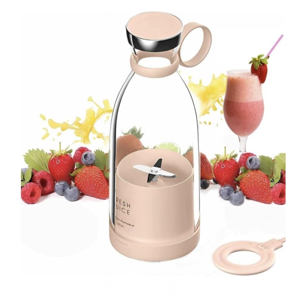 Bärbar blender, 350 ml mini smoothie blender , multifunktionell för färskpressning pink