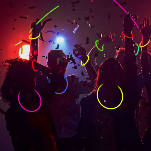 100-delade Glow Stick Set - Skapa roliga Glowsticks, armband, halsband, glasögon och boll - Perfekt för fester, konserter, födelsedagar