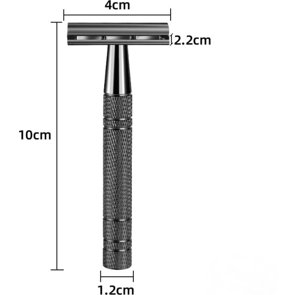 Roséguld säkerhetsrakhyvel för kvinnor - Inkluderar 10 platinabelagda blad, återanvändbar metallrakhyvel för män - Viktigt att resa Gentleman Black and5 Blade and Base