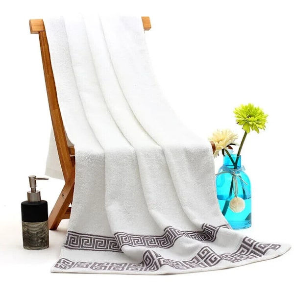 Badlakan Lyx Set 100% Bomull Badlakan Mjuka med Aztec Design White