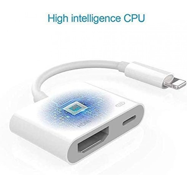 1080P Lightning till HDMI Digital AV-adapter: Synkronisera skärmkonverterare med laddningsport för iPhone, stöder alla iOS-enheter