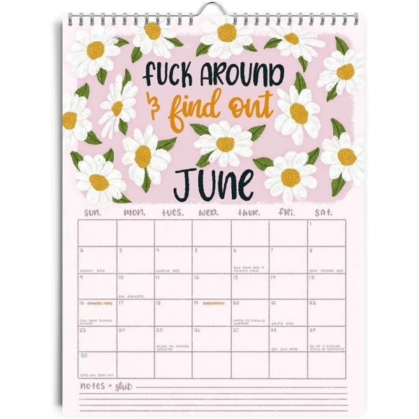 Väggkalender 2024 - Gör dig redo för ett år av känslosamt och humor - Rolig organizer med en klick attityd och svordomar