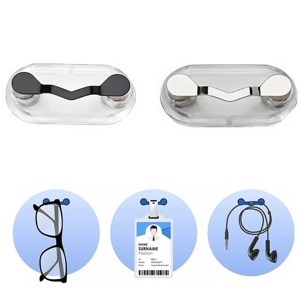 Magnetiske brilleholdere, rustfrit stål Magnetisk brilleholder bærbare faste briller Solbriller Læsebriller Visitkort