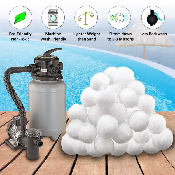 Filterbollar för sandfilter, 700 g filterbollar pool kan ersätta 25 kg filtersand, för swimmingpool, filterpump, pool