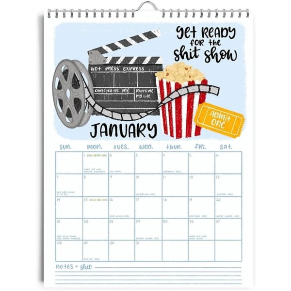 Väggkalender 2024 - Gör dig redo för ett år av känslosamt och humor - Rolig organizer med en klick attityd och svordomar