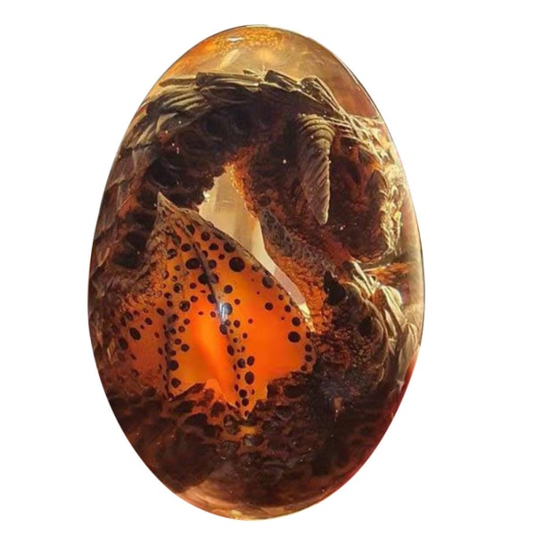 Lava Dragon Egg Resin Craft: Utsökt dekorativ prydnad som visar ett eldigt drakeägg Dragon Egg-Cyan