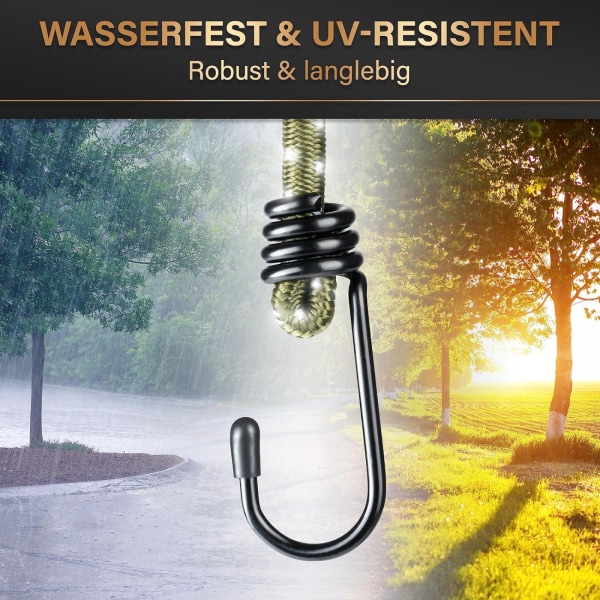 Set om 10 Expander TüV/GS Testad med krokar Elastisk i 40,60,80 och 100 cm I Spännelastisk med krokar för transport, camping & Säkring I Spännrep 40cm