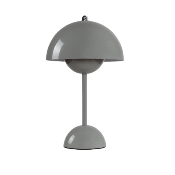 Blomsterpotte Trådløs bordlampe, Trådløs Touch-bordlampe, Dimbar oppladbar bordlampe med sopp, Liten nattbordslampe Grey