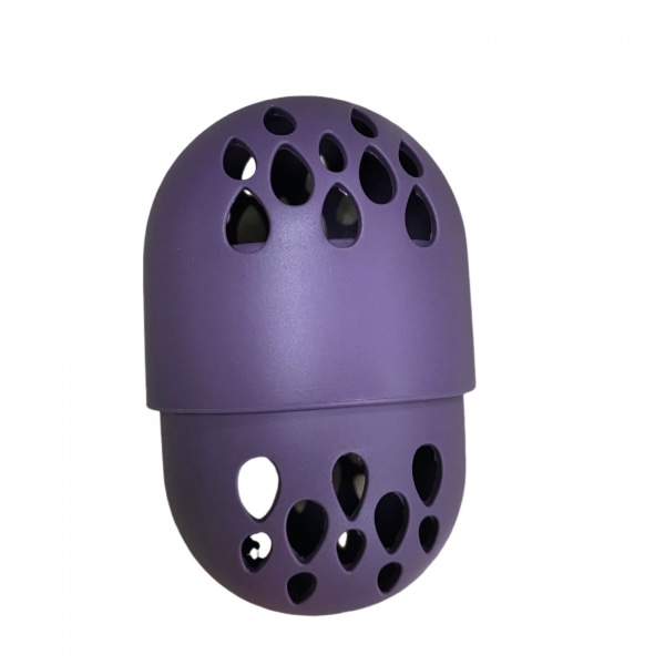 Sminkesvampholder, dobbeltsidig pustende, egnet for reise eller daglig bruk, bruddsikker sminkereisetui, hurtigtørkende og lett å bære medium purple