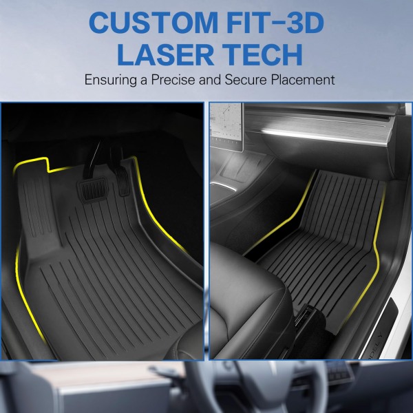 Lattiamatot Tesla Model Y 5-paikkaisille 2021-2023 2022 2024 jokasään TPE Cargo Liner -lattiamatot ja tavaratilan matot -tarvikkeet, 6 maton set 24 models model3 Three piece set